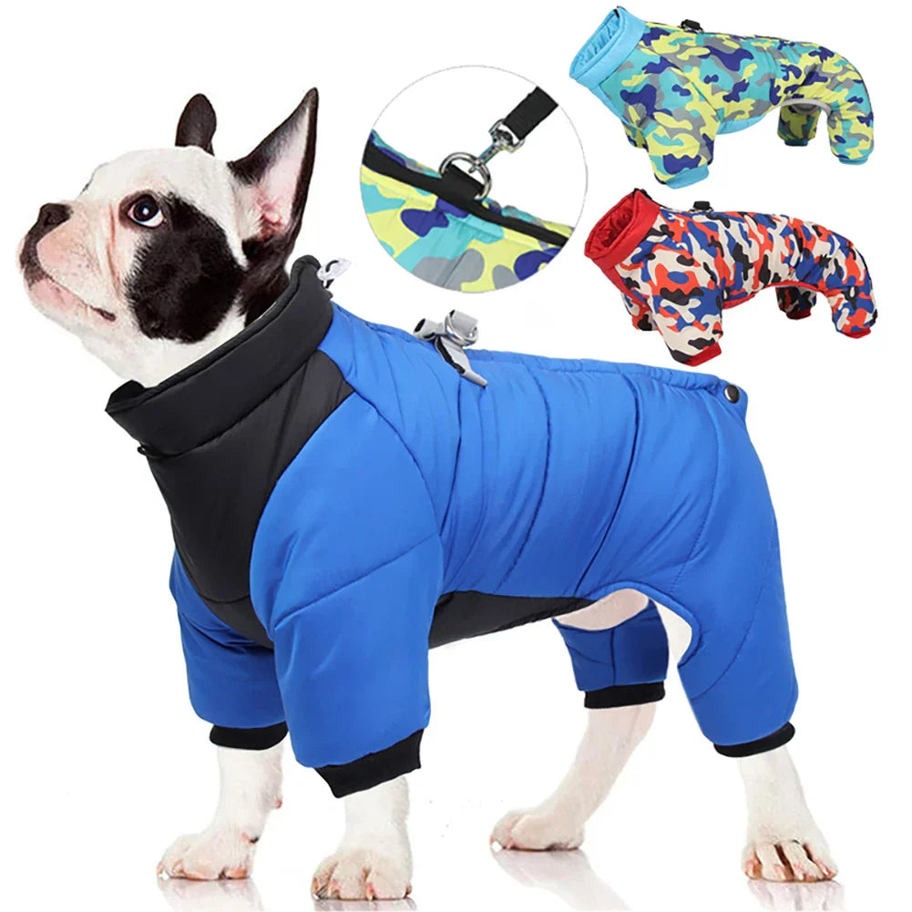 FurLuxe Wodoodporna Zimowa Kurtka z Szelką - Kurtka dla Małych i Średnich Psów