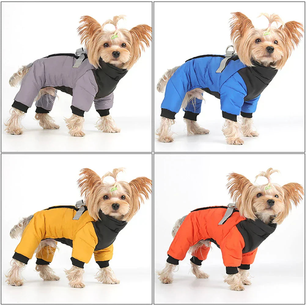 FurLuxe Wodoodporna Zimowa Kurtka z Szelką - Kurtka dla Małych i Średnich Psów